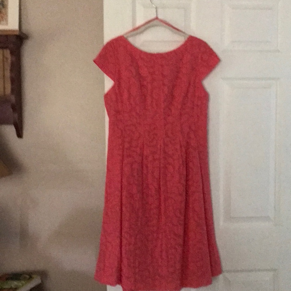 Coral cap sleeve dress never worn fully lined